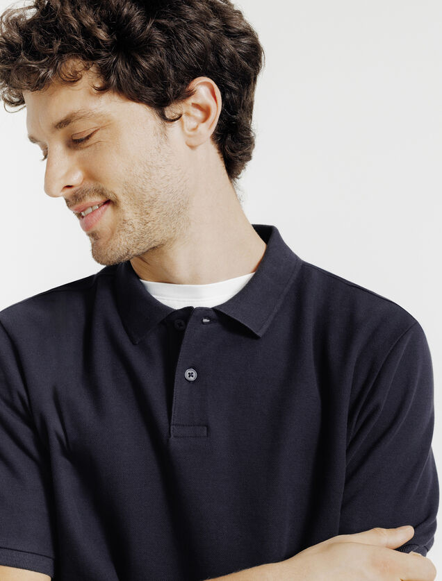 Effen polo in piquékatoen met korte mouwen