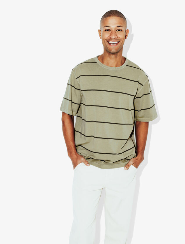 Tee shirt ray&eacute; col rond