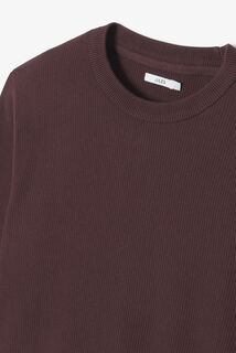 Trui ronde hals in fantasie stekenpatroon