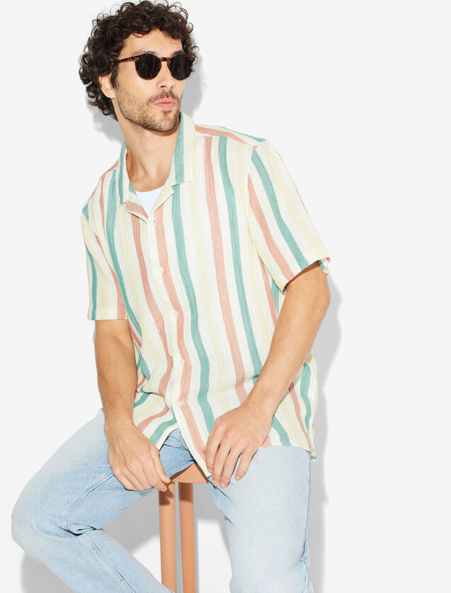 Chemisette en gaze de coton rayée