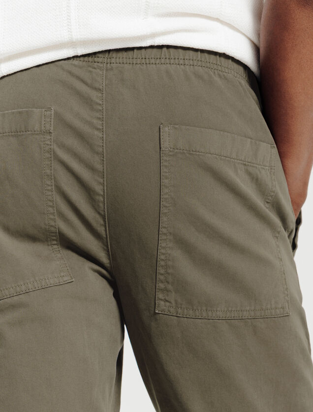 Straight fit broek met elastische taille