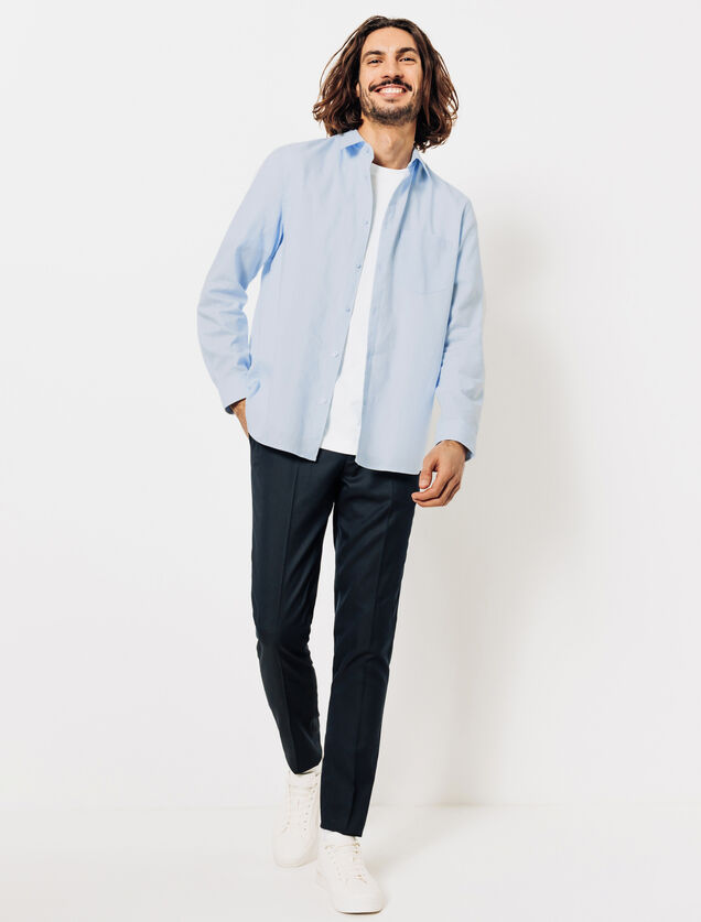 Chemise en coton lin unie