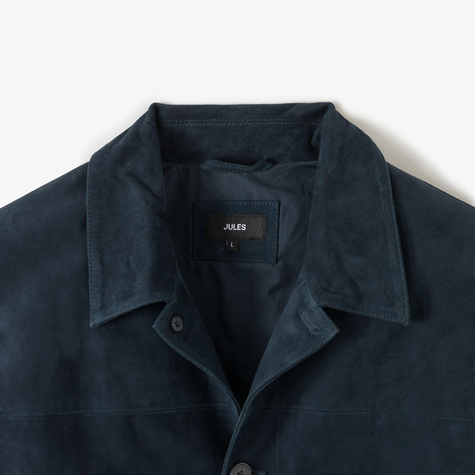 Leren jack met hemdskraag