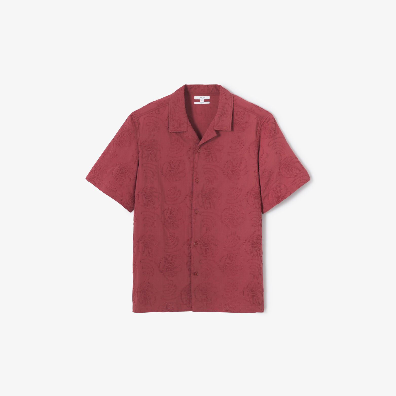 Regular fit hemdje met borduursel