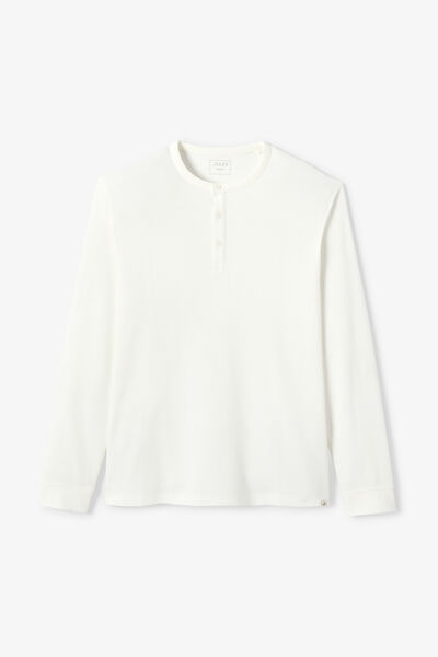 Tee shirt col tunisien gaufr&eacute;