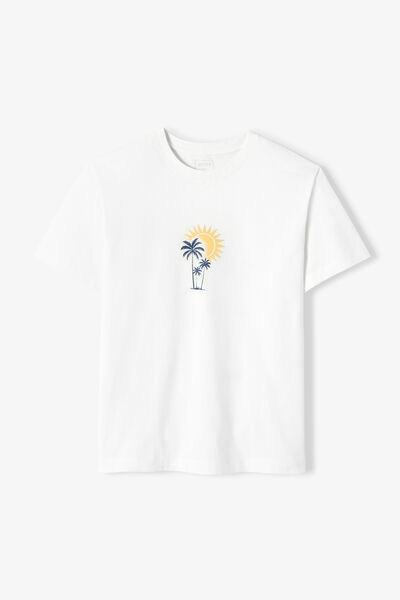 Tee shirt col rond imprim&eacute; devant dos "Long Beach"