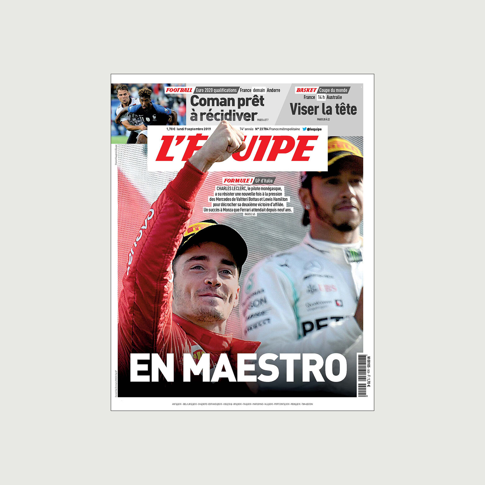 T-shirt met print L'&Eacute;quipe licentie