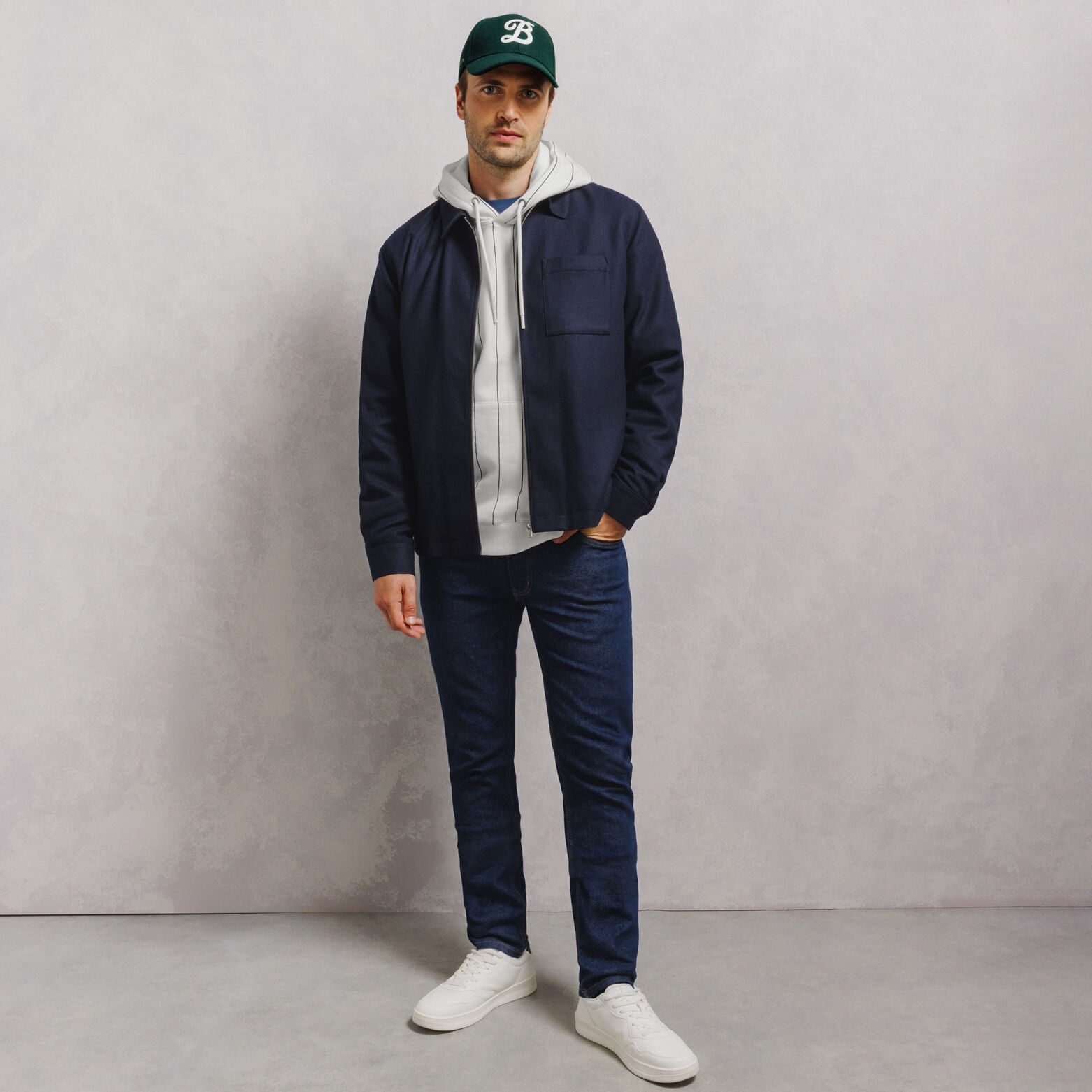Gestreept hoodie met print vooraan