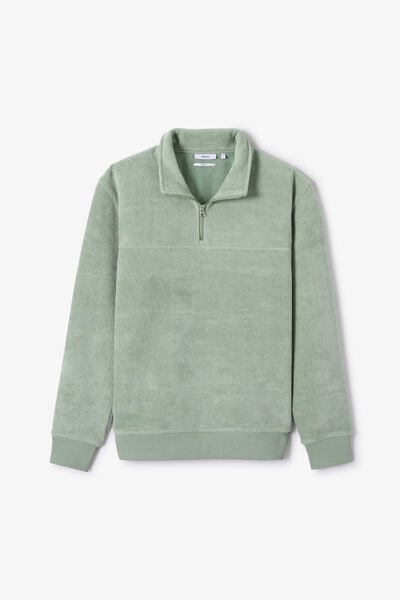 Sweat col montant zipp&eacute; en velours