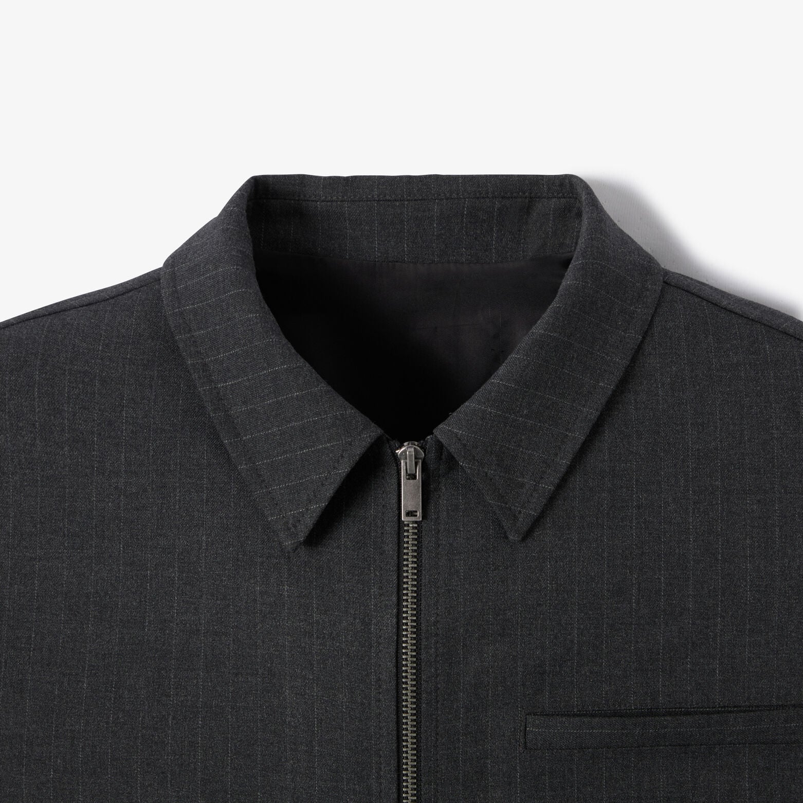 Veste zipp&eacute;e col chemise ray&eacute;e