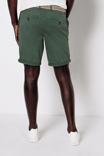 Bermuda chino uni avec ceinture