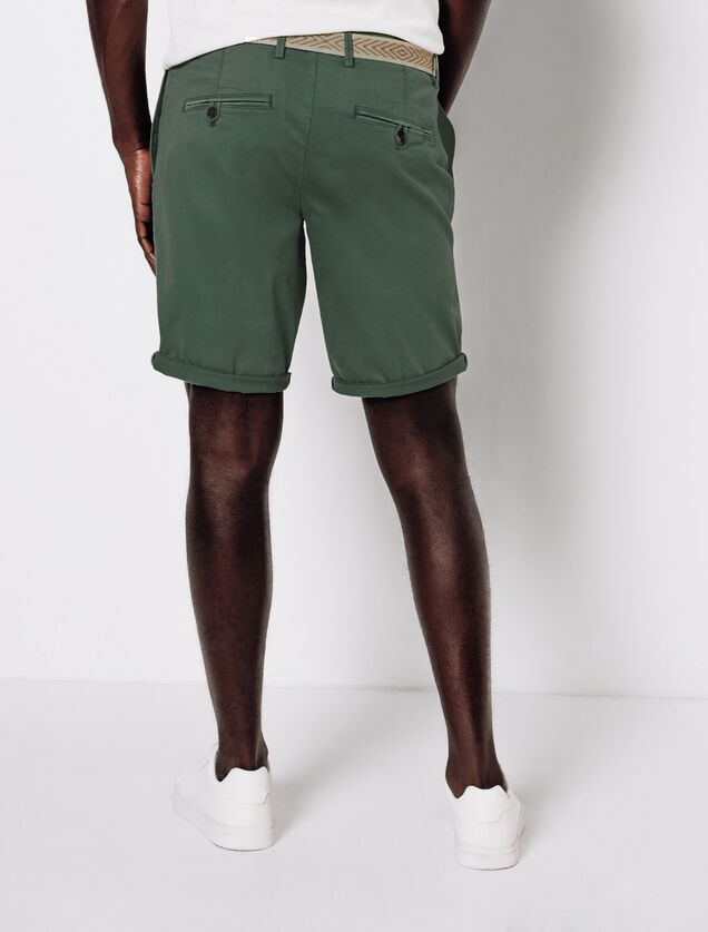 Bermuda chino uni avec ceinture