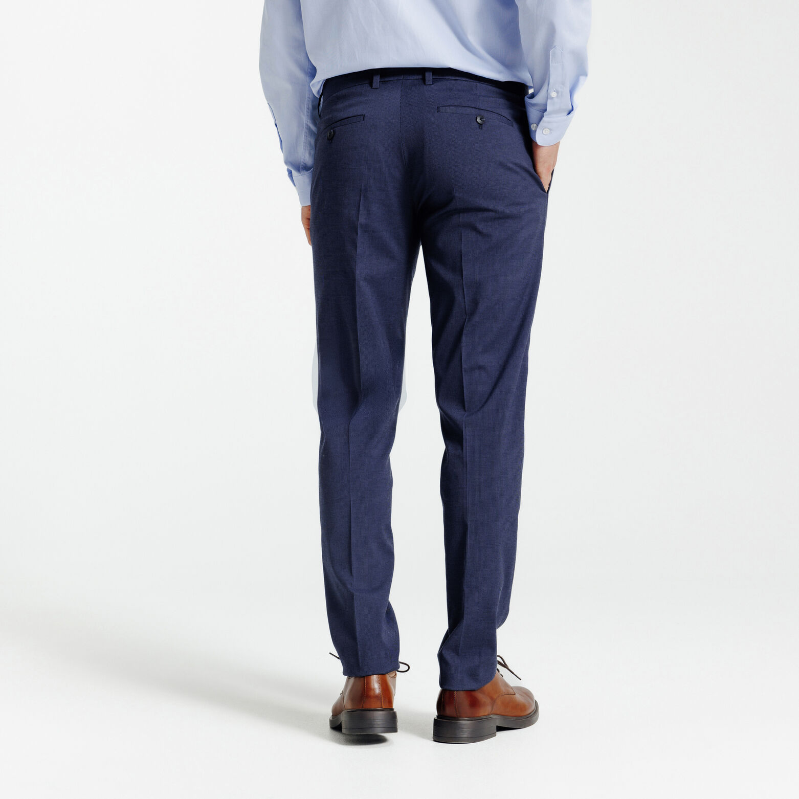 Pantalon de costume slim pied de puce