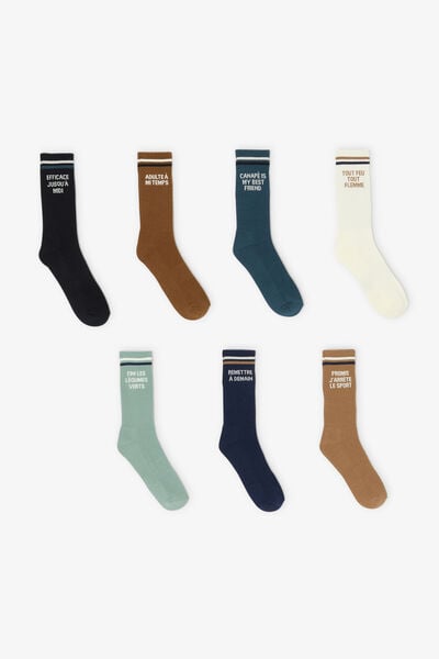 Coffret 7 paires de chaussettes fantaisie