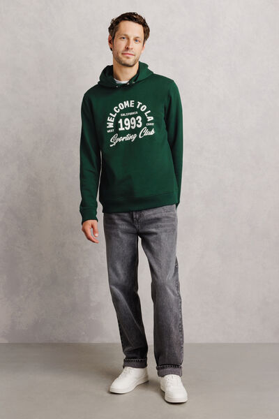 Hoodie met geflockte print vooraan 1993