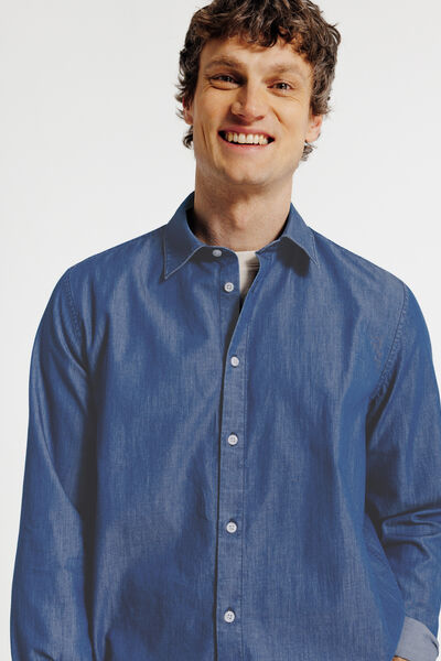 Chemise regular coton unie