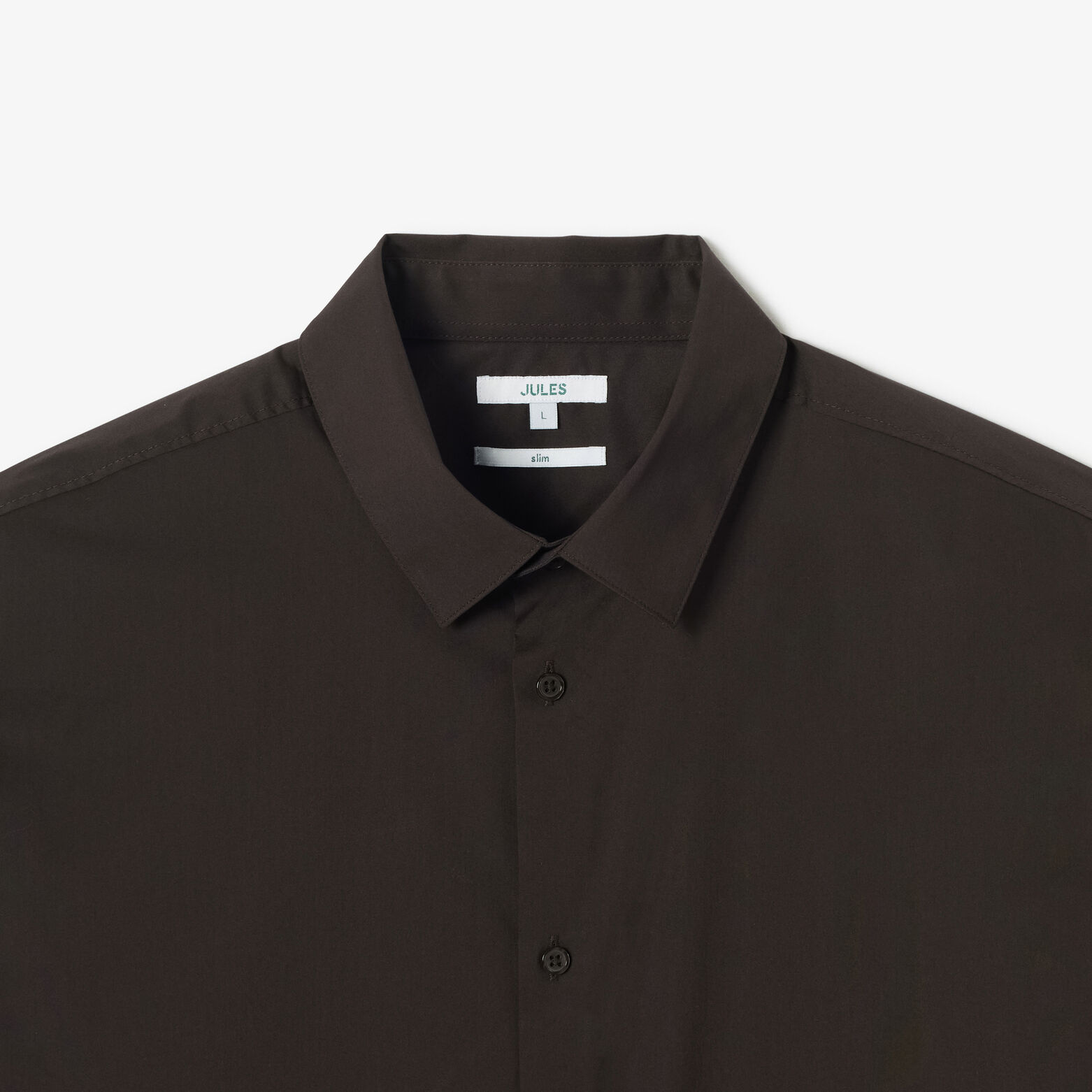 Slim effen hemd in gerecyclede polyamide