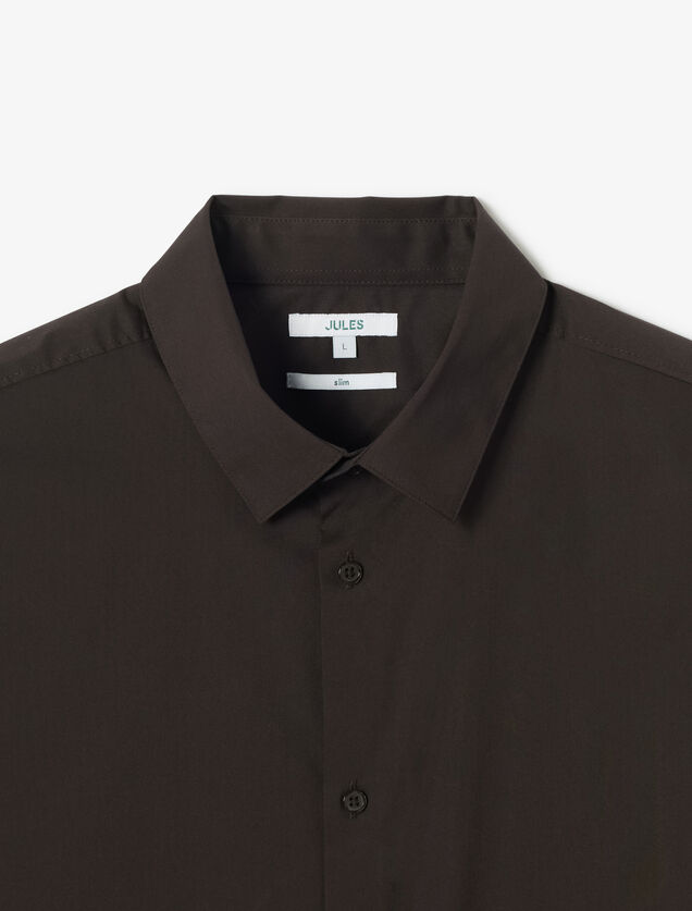 Chemise slim unie coton