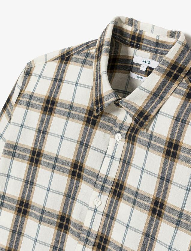 Chemise en coton flanelle &agrave; carreaux