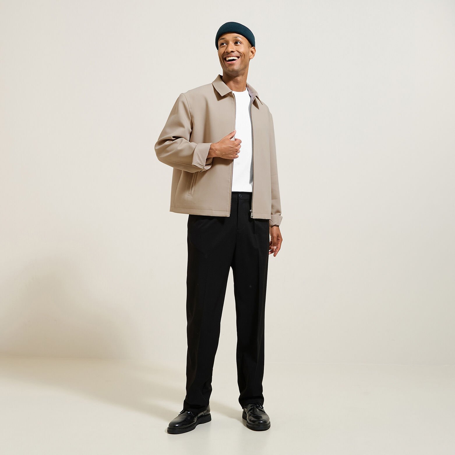 Veste mi-saison zipp&eacute;e col chemise