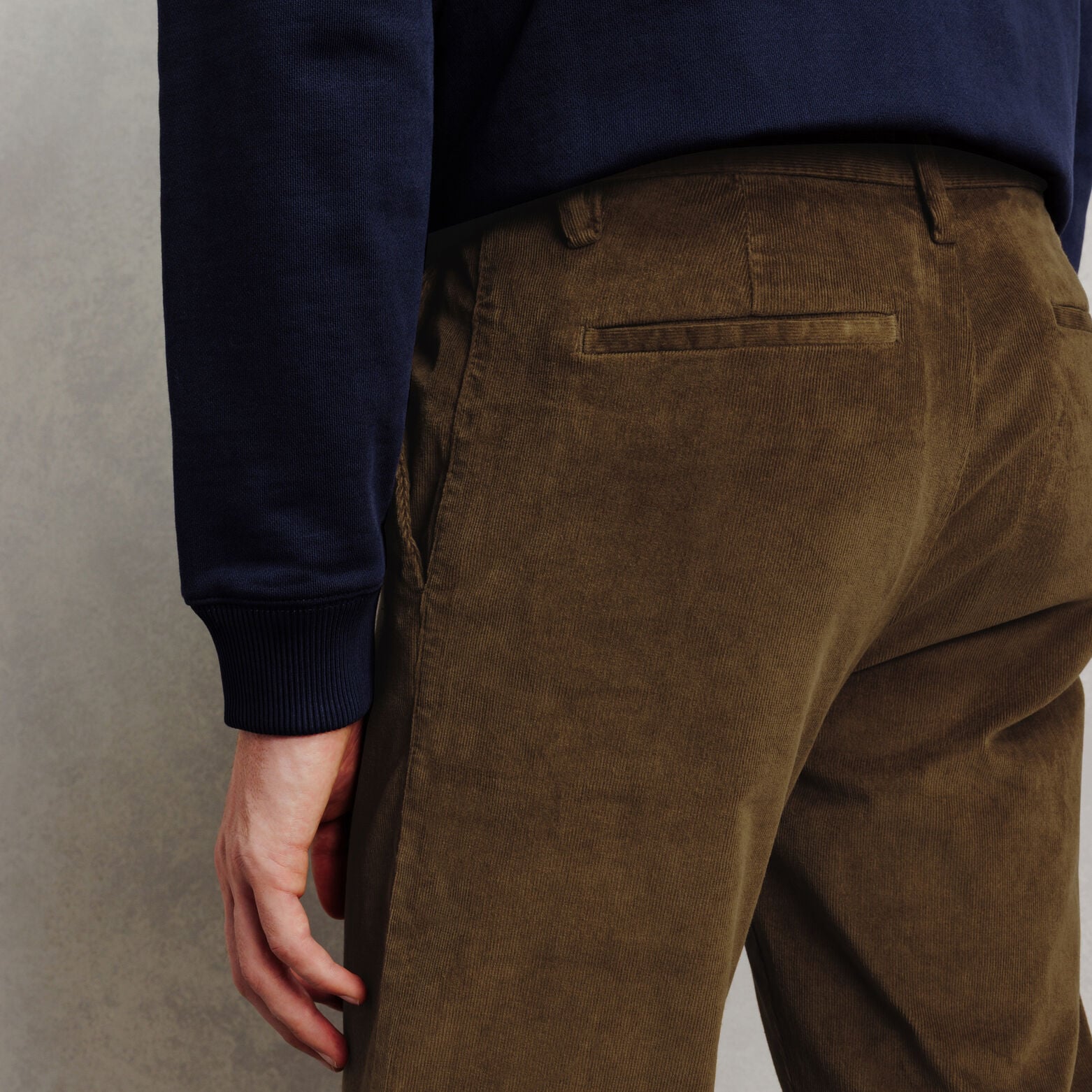 Fluwelen straight chinobroek