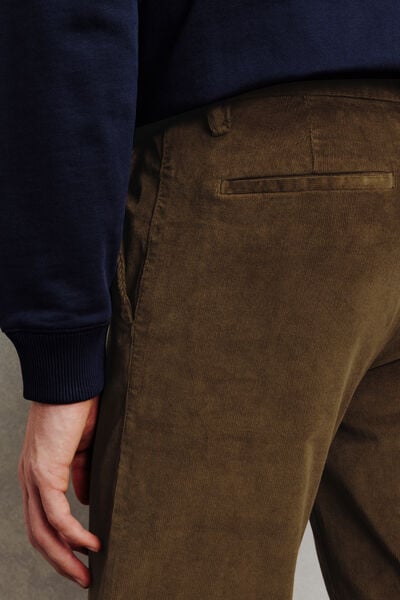 Pantalon chino straight en velours