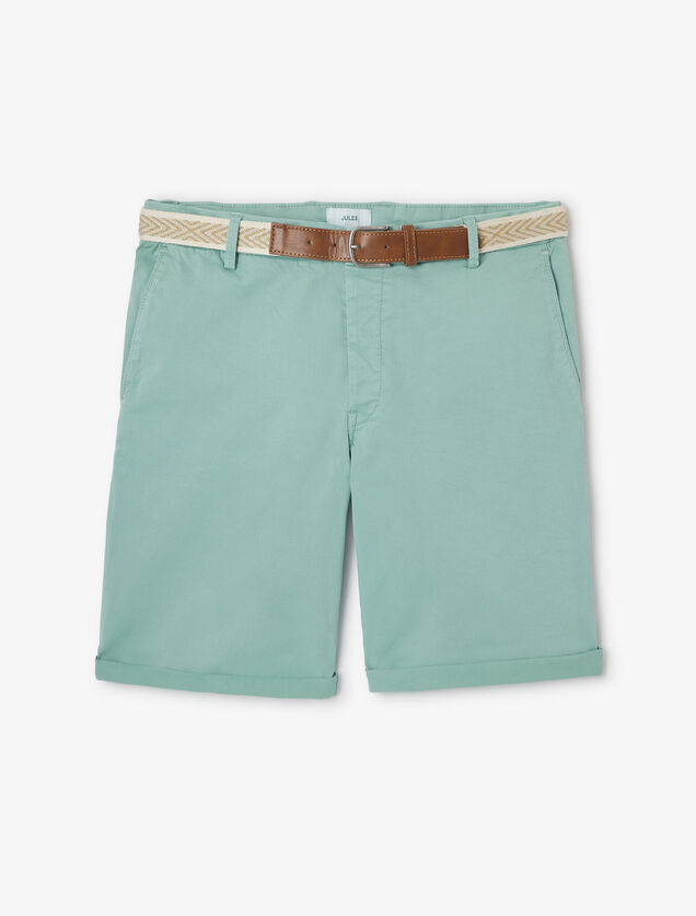 Effen chino short met riem