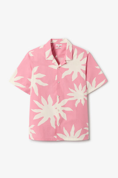 Chemisette en coton imprim&eacute; fleuri