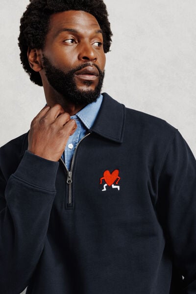 Sweater met ritskraag licentie Keith Haring