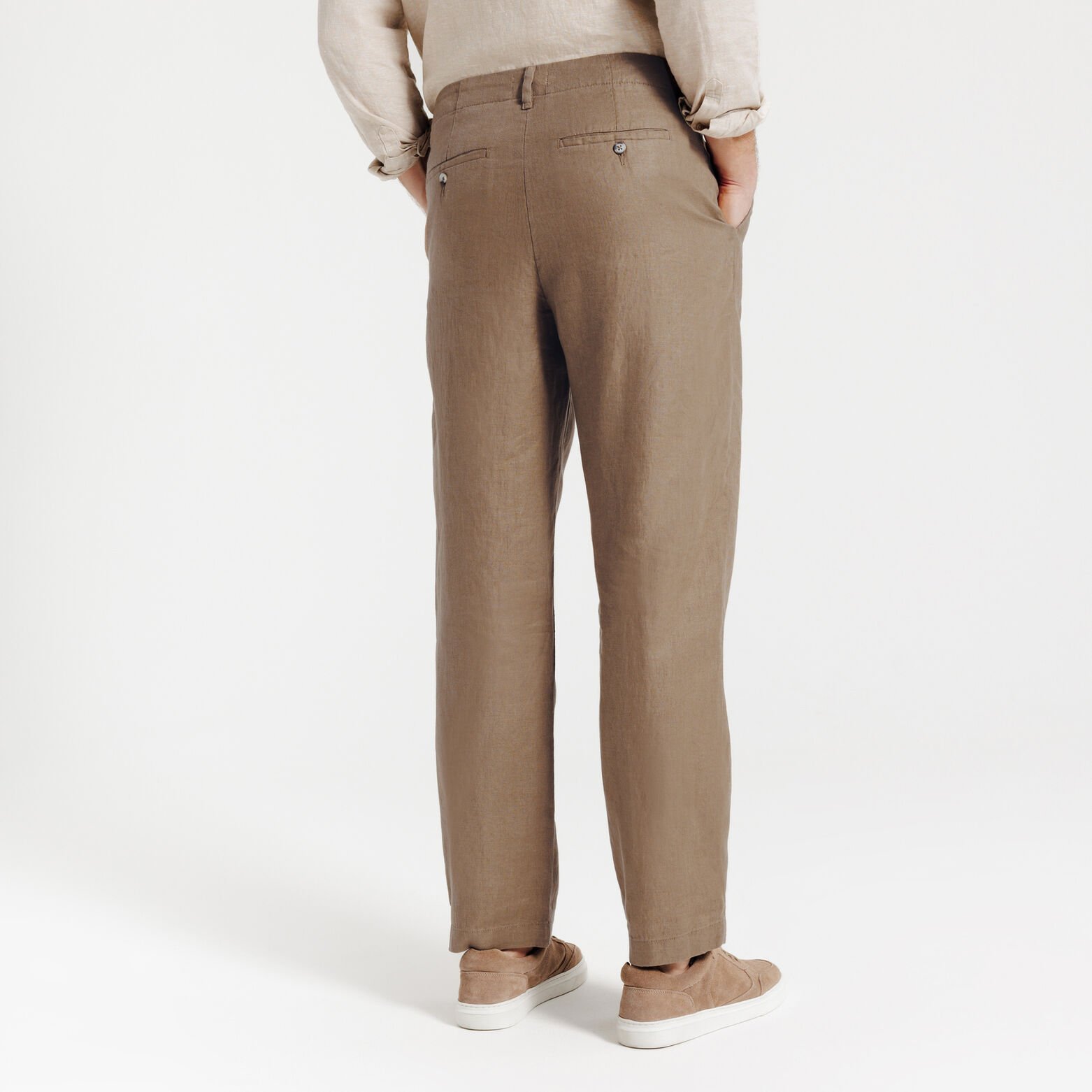 Loose fit chinobroek in 100% linnen