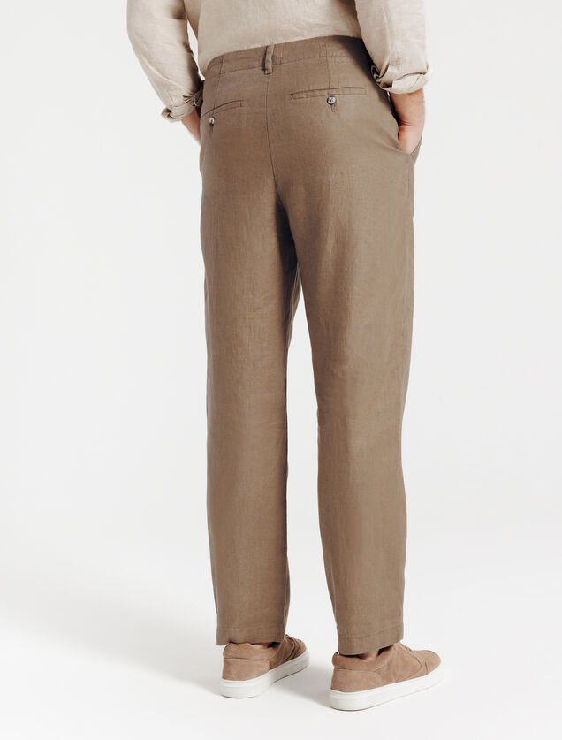 Loose fit chinobroek in 100% linnen