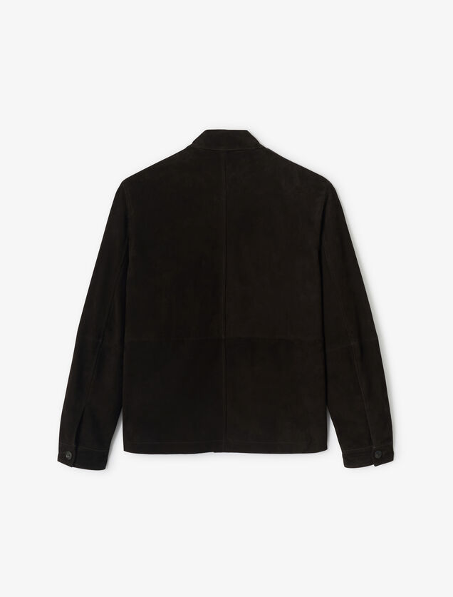 Blouson en cuir col chemise