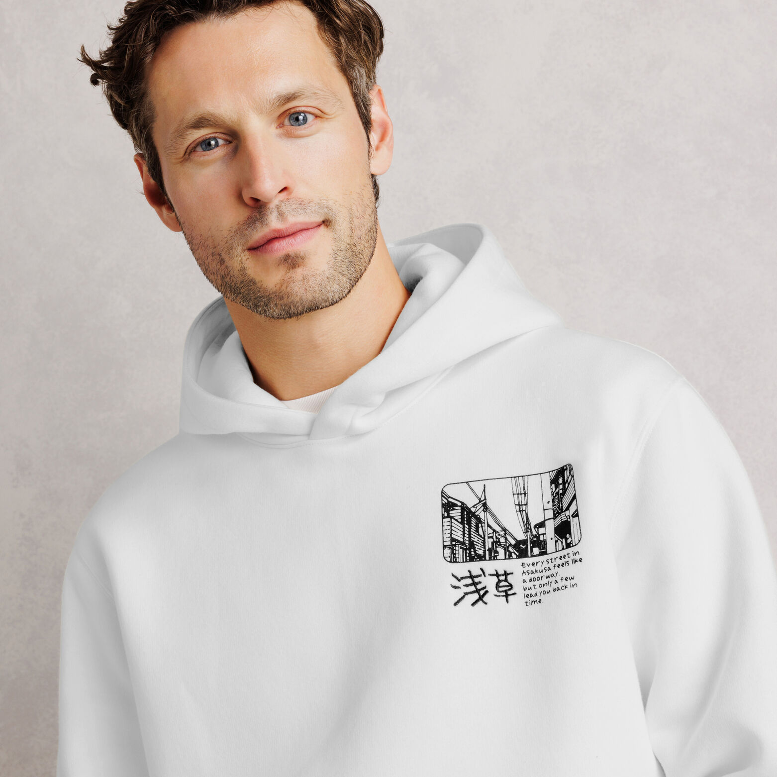 Sweat &agrave; capuche imprim&eacute; devant dos Japon