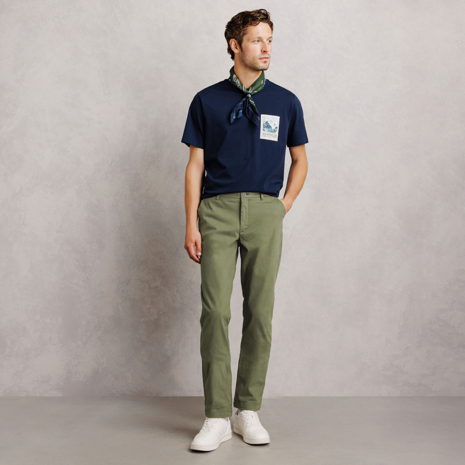 Pantalon straight twill