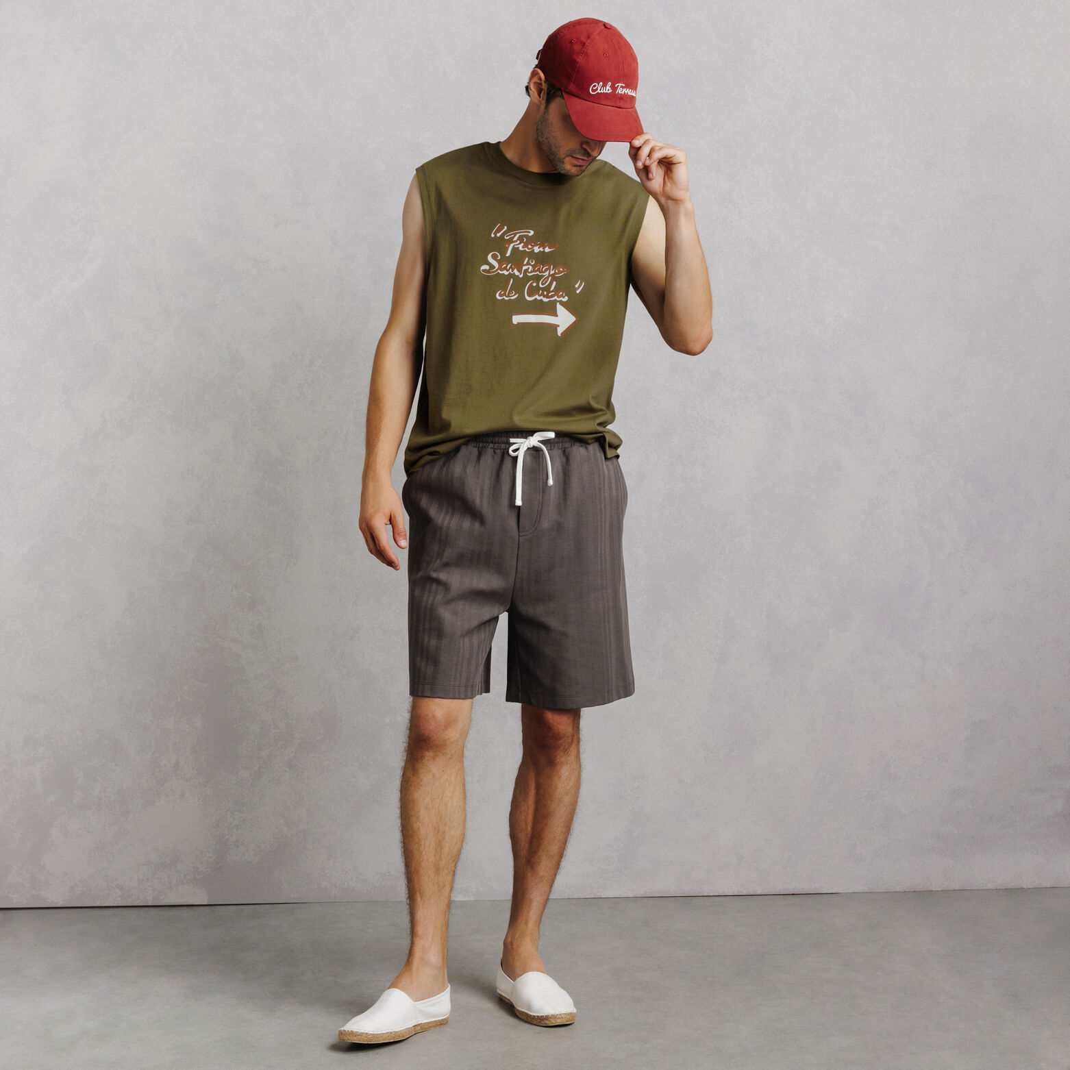Tanktop met opdruk vooraan "From Santiago to Cuba"
