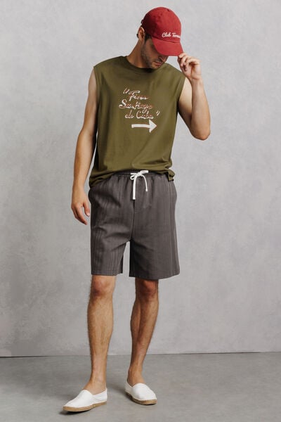 Tanktop met opdruk vooraan "From Santiago to Cuba"