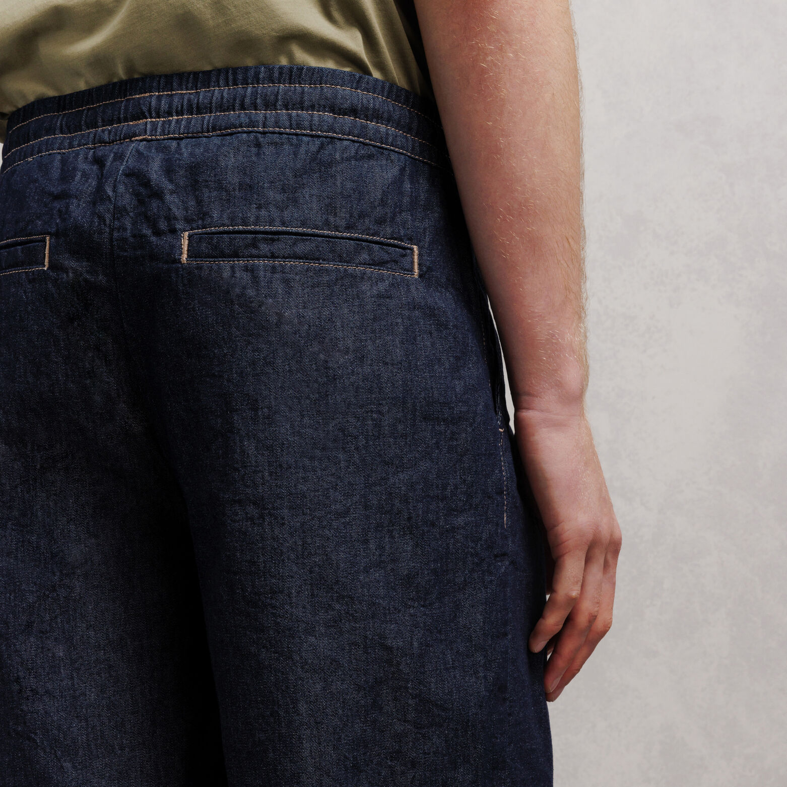 Jeansshort met elastische taille