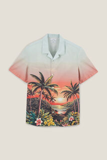 Chemisette en coton imprimé hawaïen