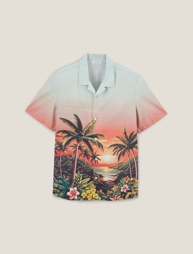Chemisette en coton imprimé hawaïen