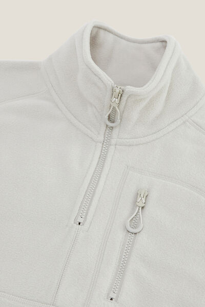 Fleecesweater met opstaande ritskraag