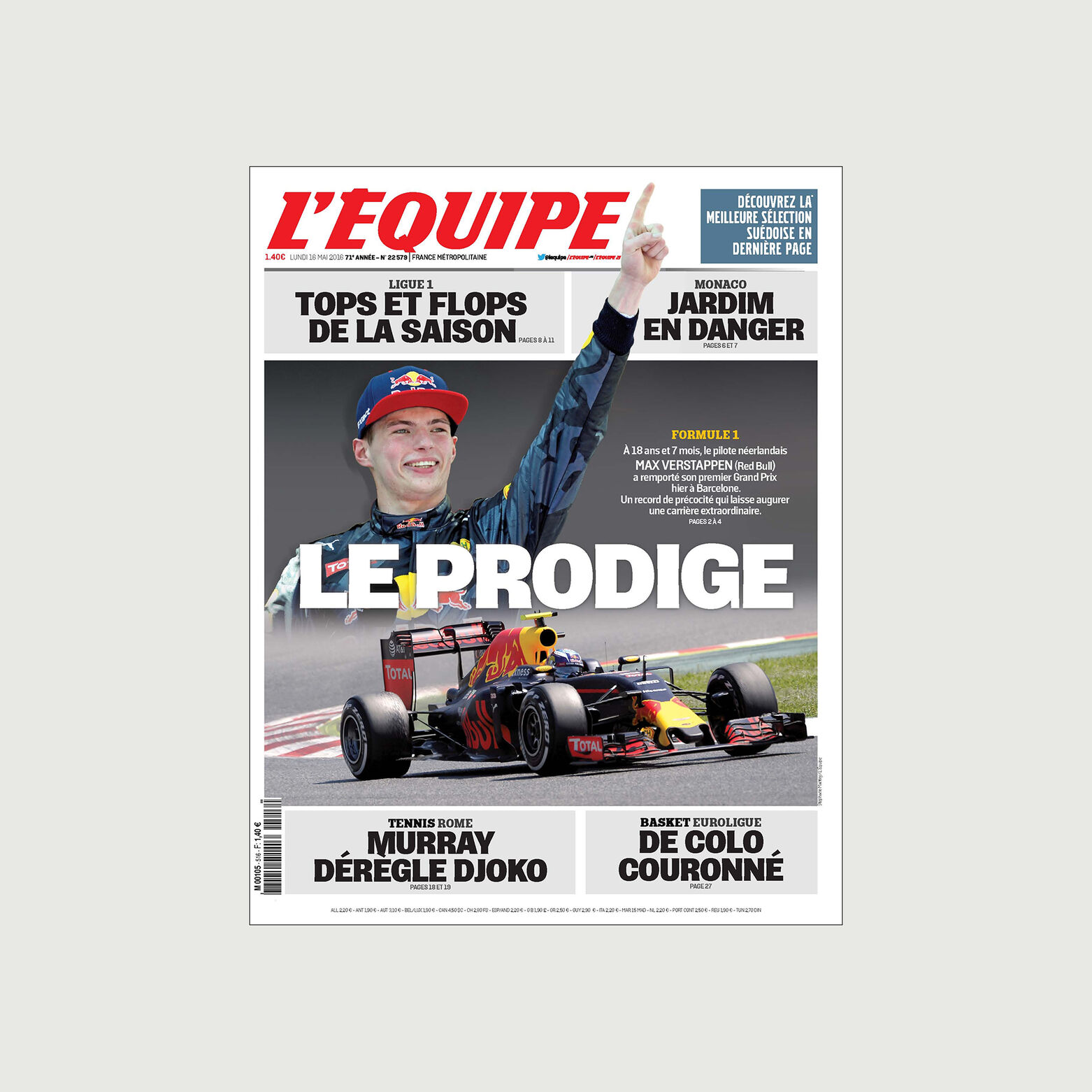 T-shirt met print achteraan L'&Eacute;quipe licentie