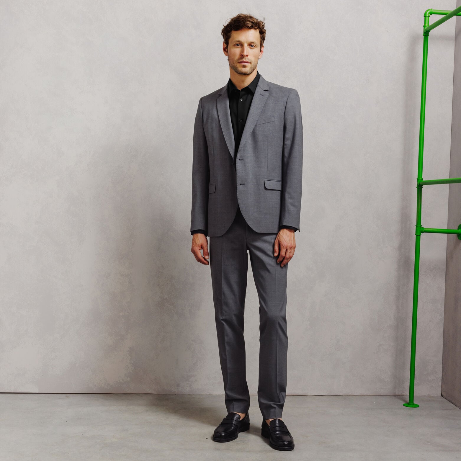 Chemise 100% coton slim sans repassage unie
