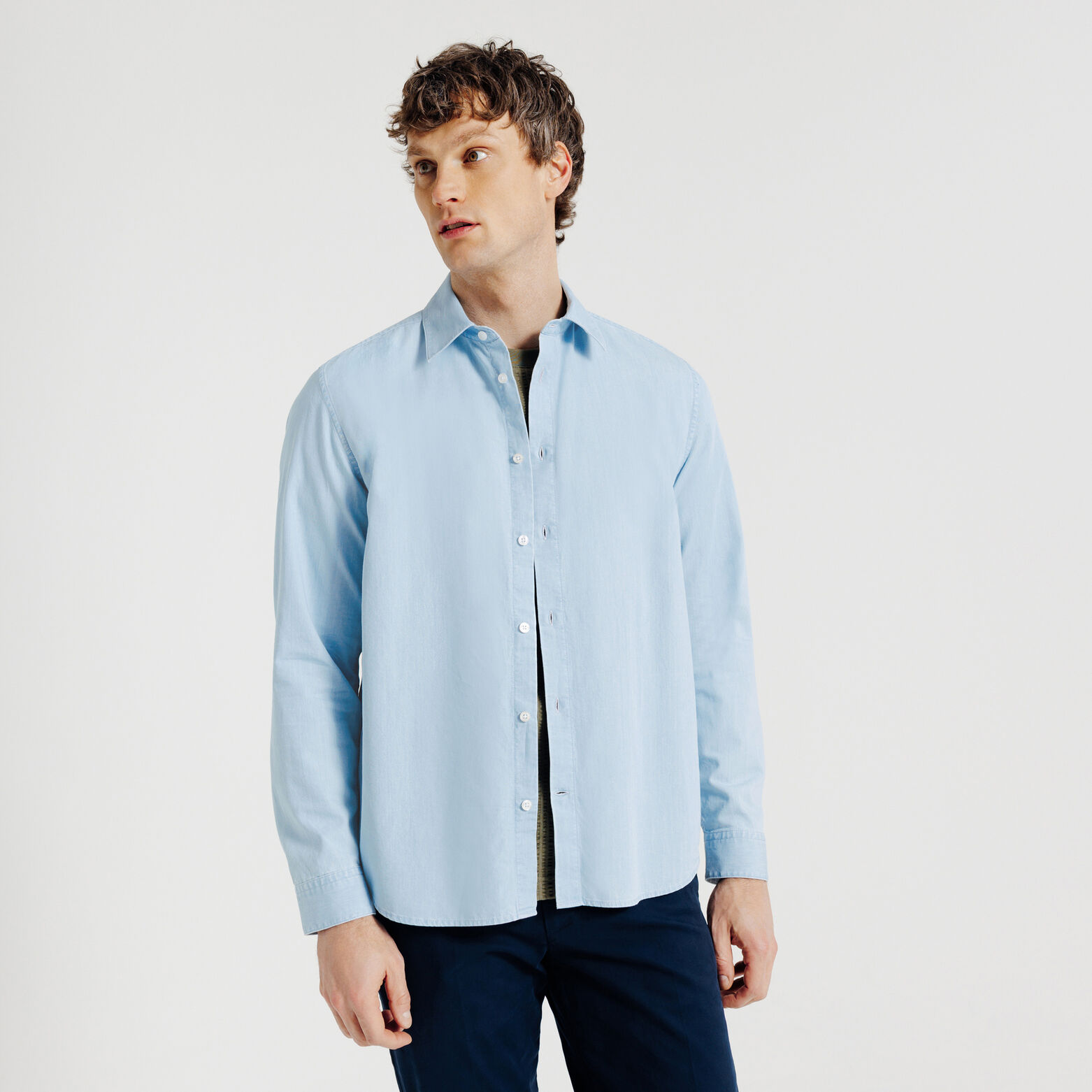 Chemise en coton regular unie