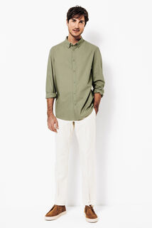 Chemise en coton col semi italien