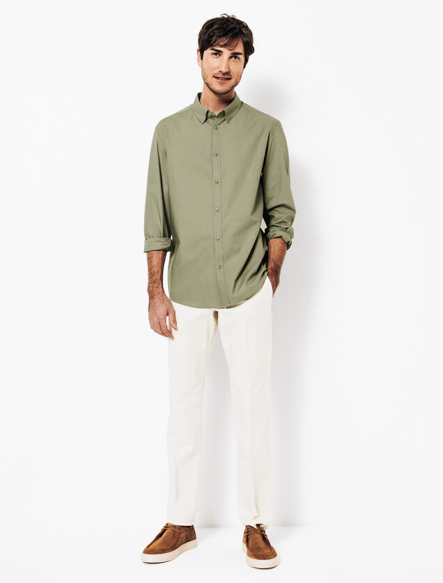 Chemise en coton col semi italien