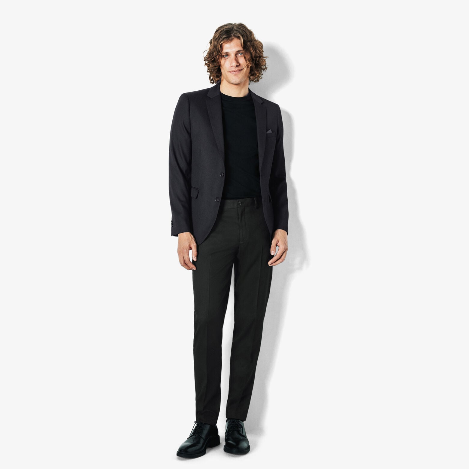 Slim fit effen kostuumbroek  