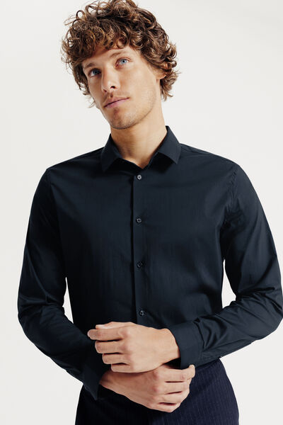 Chemise regular unie coton