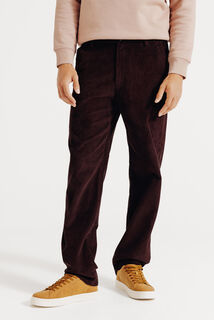 Loose fit chinobroek in fluweel