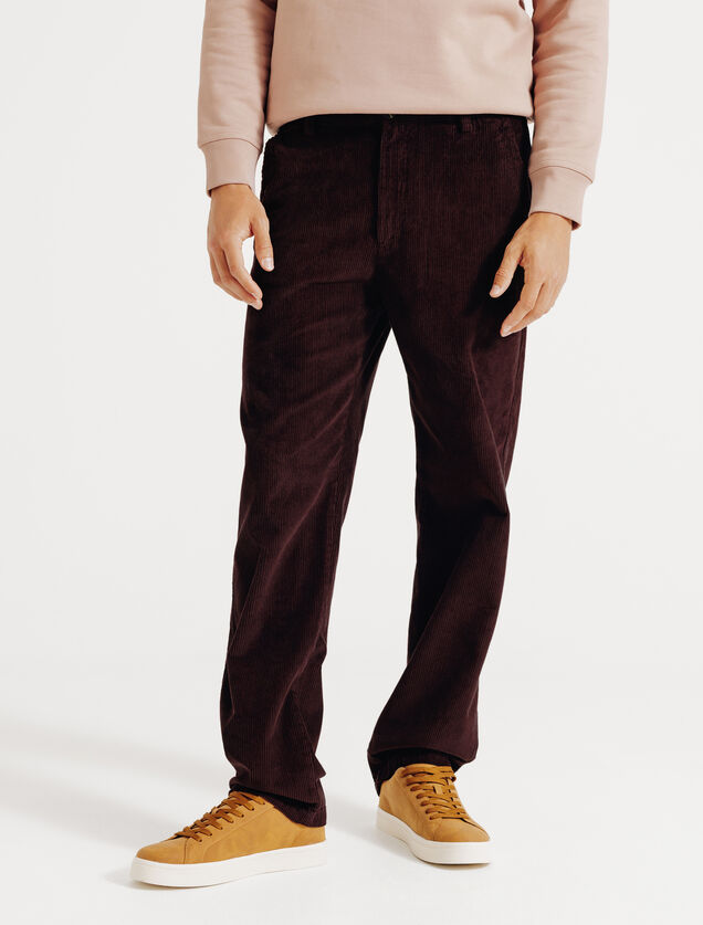 Loose fit chinobroek in fluweel