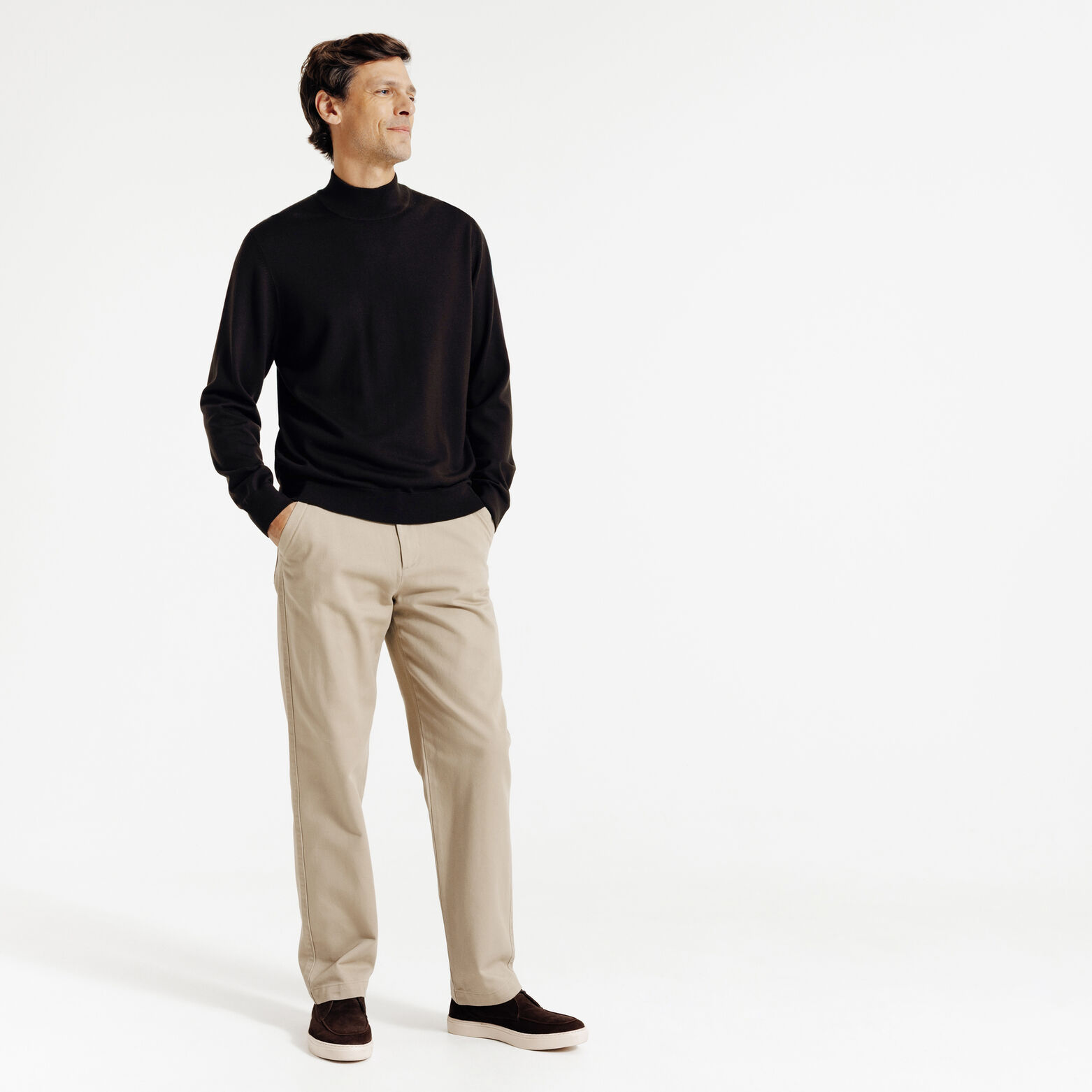 Pull col cheminée mérinos